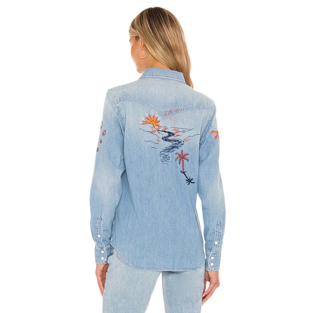 MOTHER All My Exes Denim Shirt in Let's Be Pacific XS - Picture 4 of 15